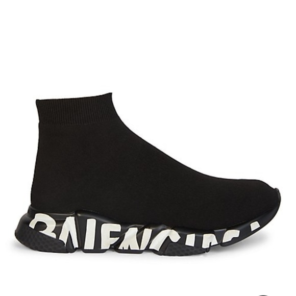 Balenciaga Shoes - Balenciaga Speed Graffiti Sneakers size 38 black